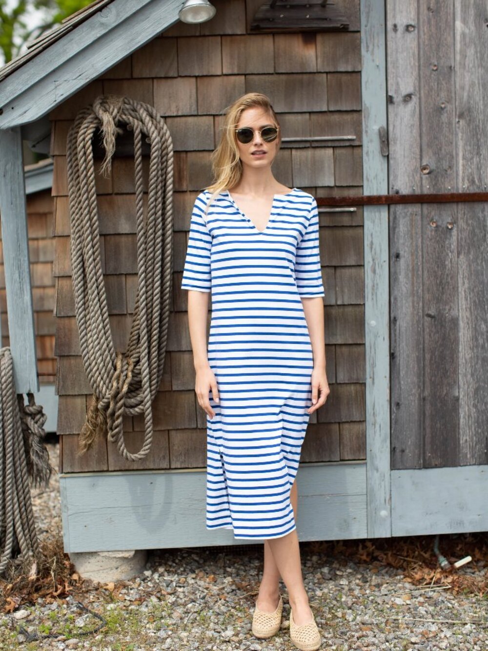 (NWOT) Marea Mariner Tunic Dress - Tidal/White - XS